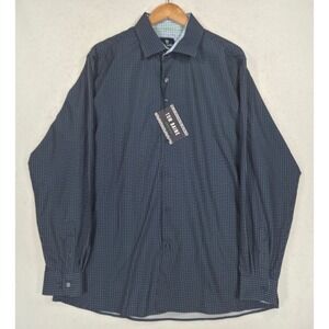 Tom Baine Mens Navy Geometric Performance Slim Fit Shirt XXL TB112-2 NWT